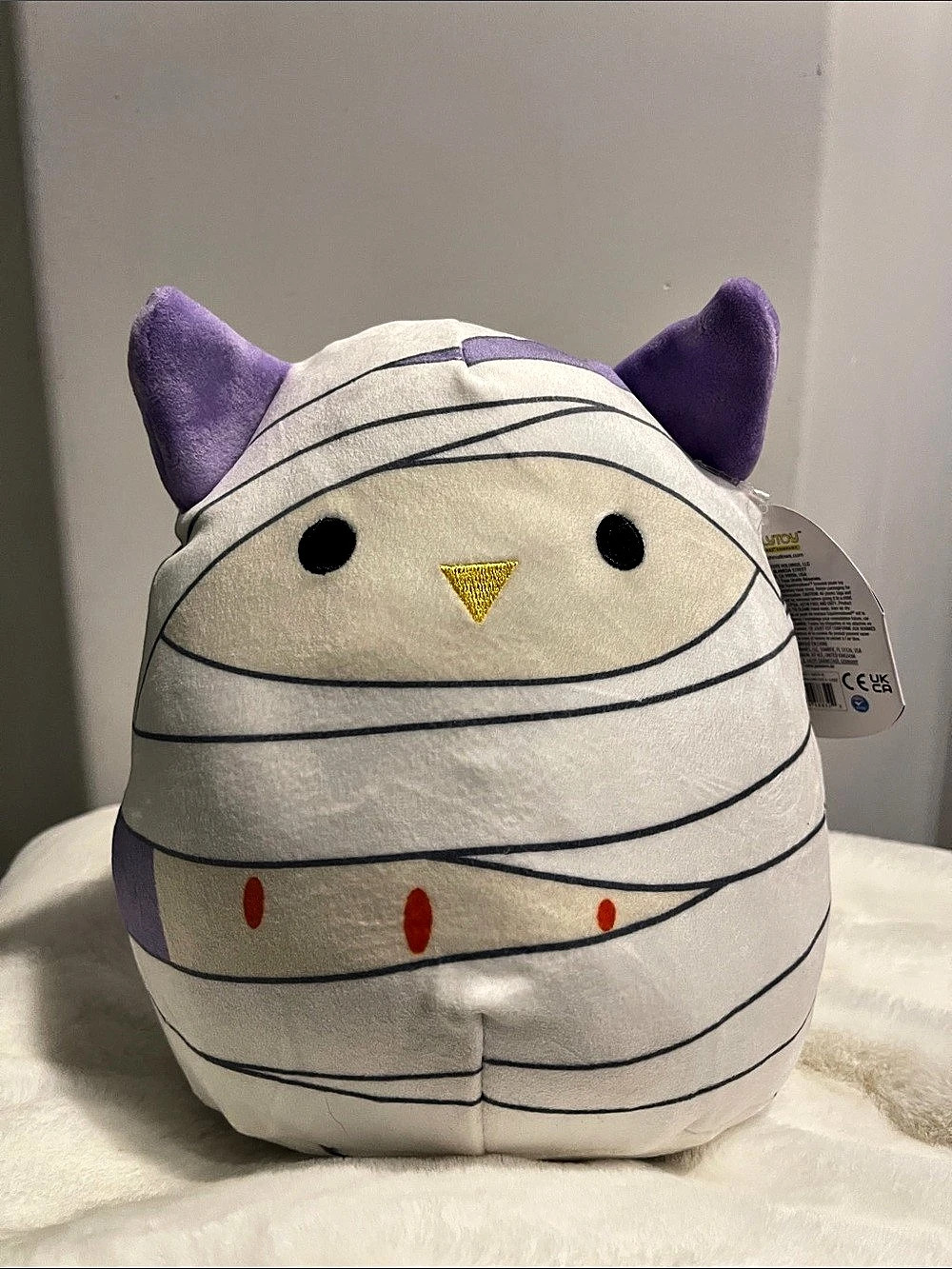 Squishmallows Holly the Owl Mummy Plush White & Purple 8”